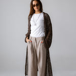 Beach Shimmer Long Cardigan Brown - AB ESSENTIALS