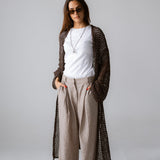 Beach Shimmer Long Cardigan Brown - AB ESSENTIALS