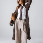 Beach Shimmer Long Cardigan Brown - AB ESSENTIALS