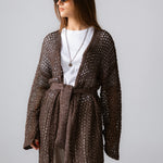 Beach Shimmer Long Cardigan Brown - AB ESSENTIALS