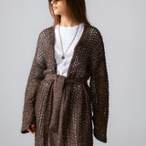 Beach Shimmer Long Cardigan Brown - AB ESSENTIALS