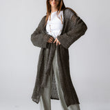 Beach Shimmer Long Cardigan Olive - AB ESSENTIALS