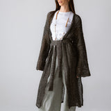 Beach Shimmer Long Cardigan Olive - AB ESSENTIALS