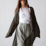 Beach Shimmer Long Cardigan Olive - AB ESSENTIALS