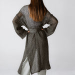 Beach Shimmer Long Cardigan Olive - AB ESSENTIALS