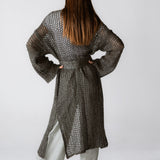 Beach Shimmer Long Cardigan Olive - AB ESSENTIALS