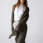 Beach Shimmer Long Cardigan Olive - AB ESSENTIALS