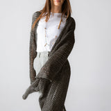 Beach Shimmer Long Cardigan Olive - AB ESSENTIALS