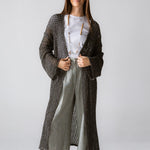Beach Shimmer Long Cardigan Olive - AB ESSENTIALS