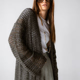 Beach Shimmer Long Cardigan Olive - AB ESSENTIALS
