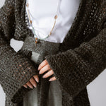 Beach Shimmer Long Cardigan Olive - AB ESSENTIALS