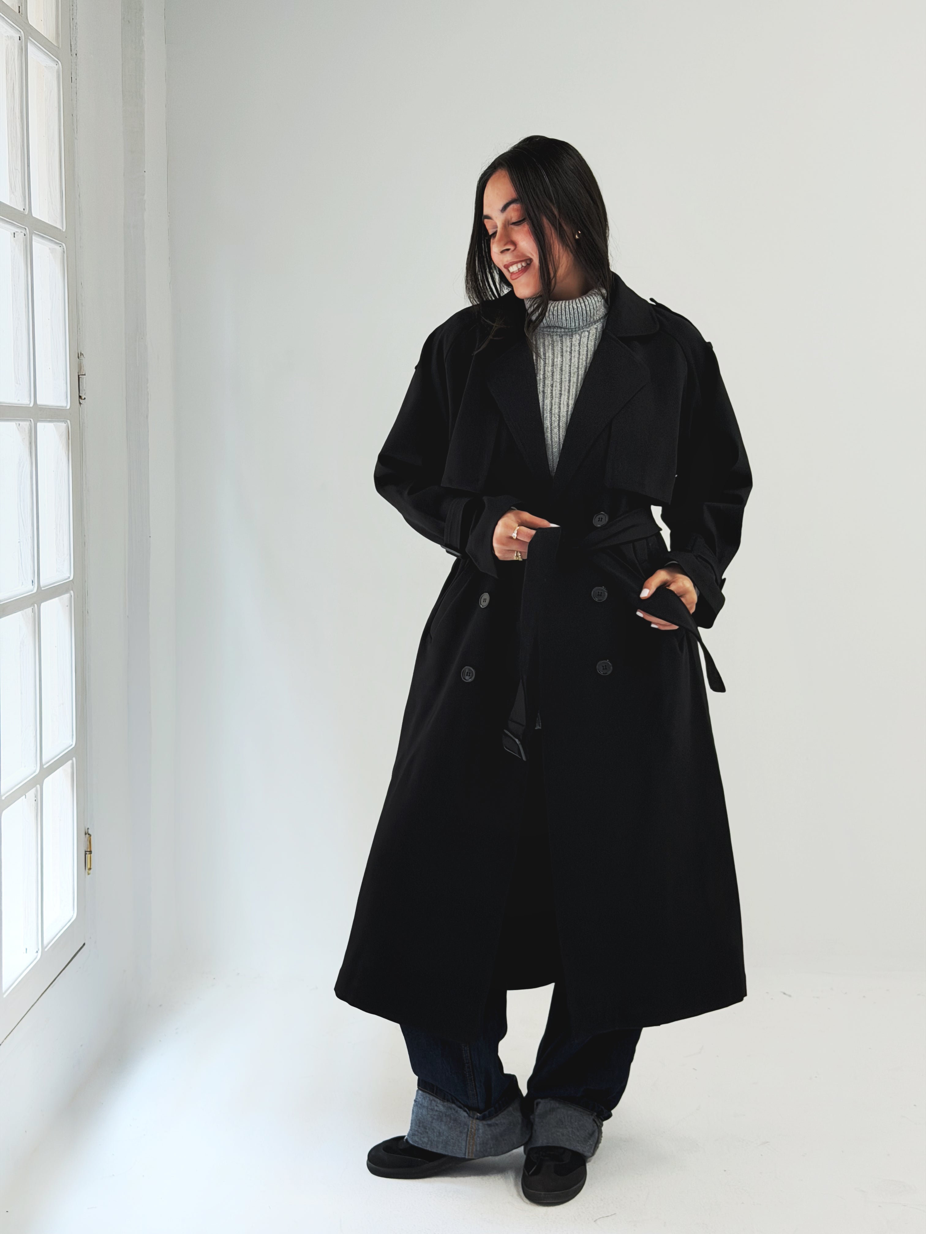 Blacky Trench Coat - AB ESSENTIALS