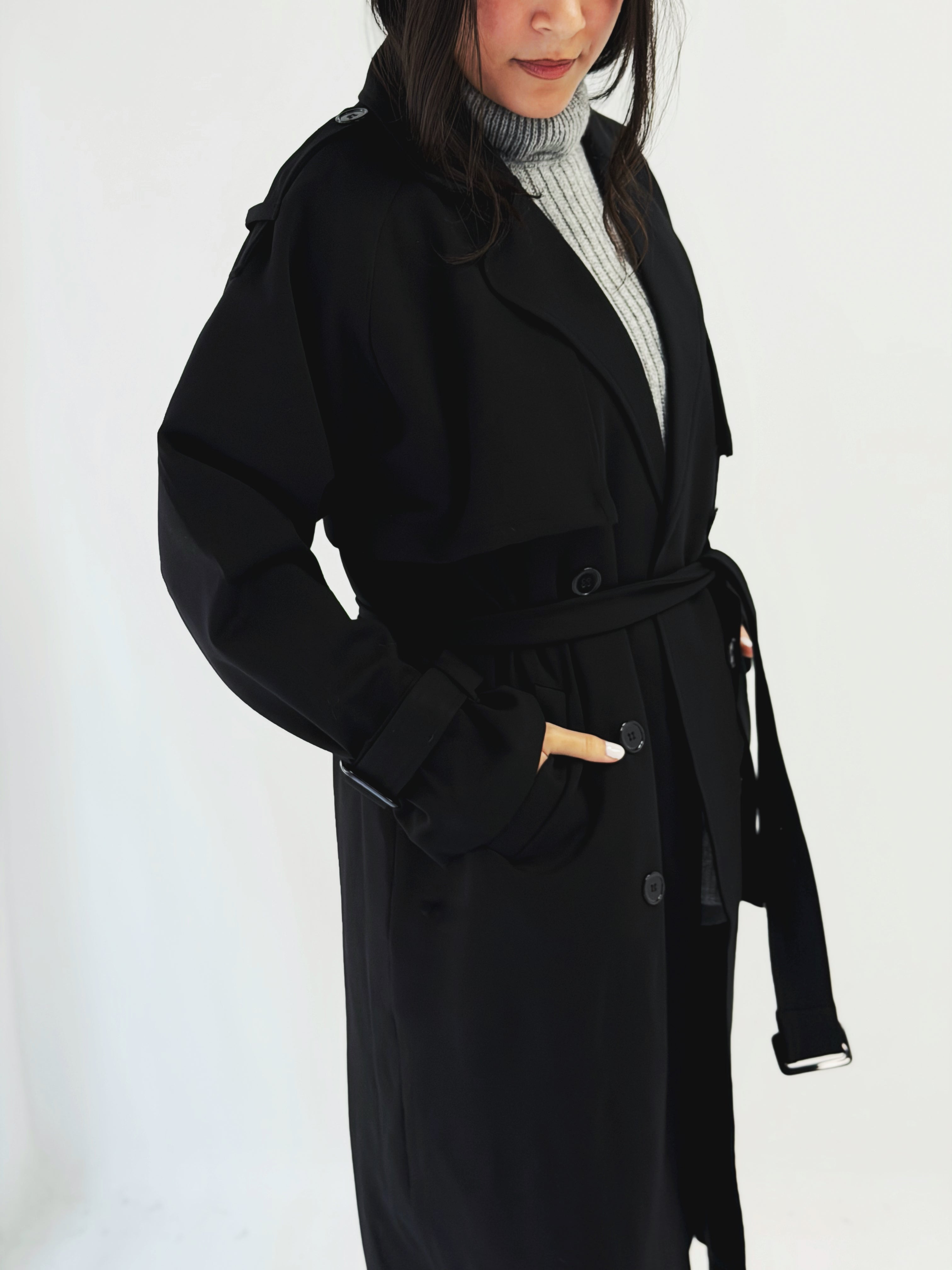 Blacky Trench Coat - AB ESSENTIALS