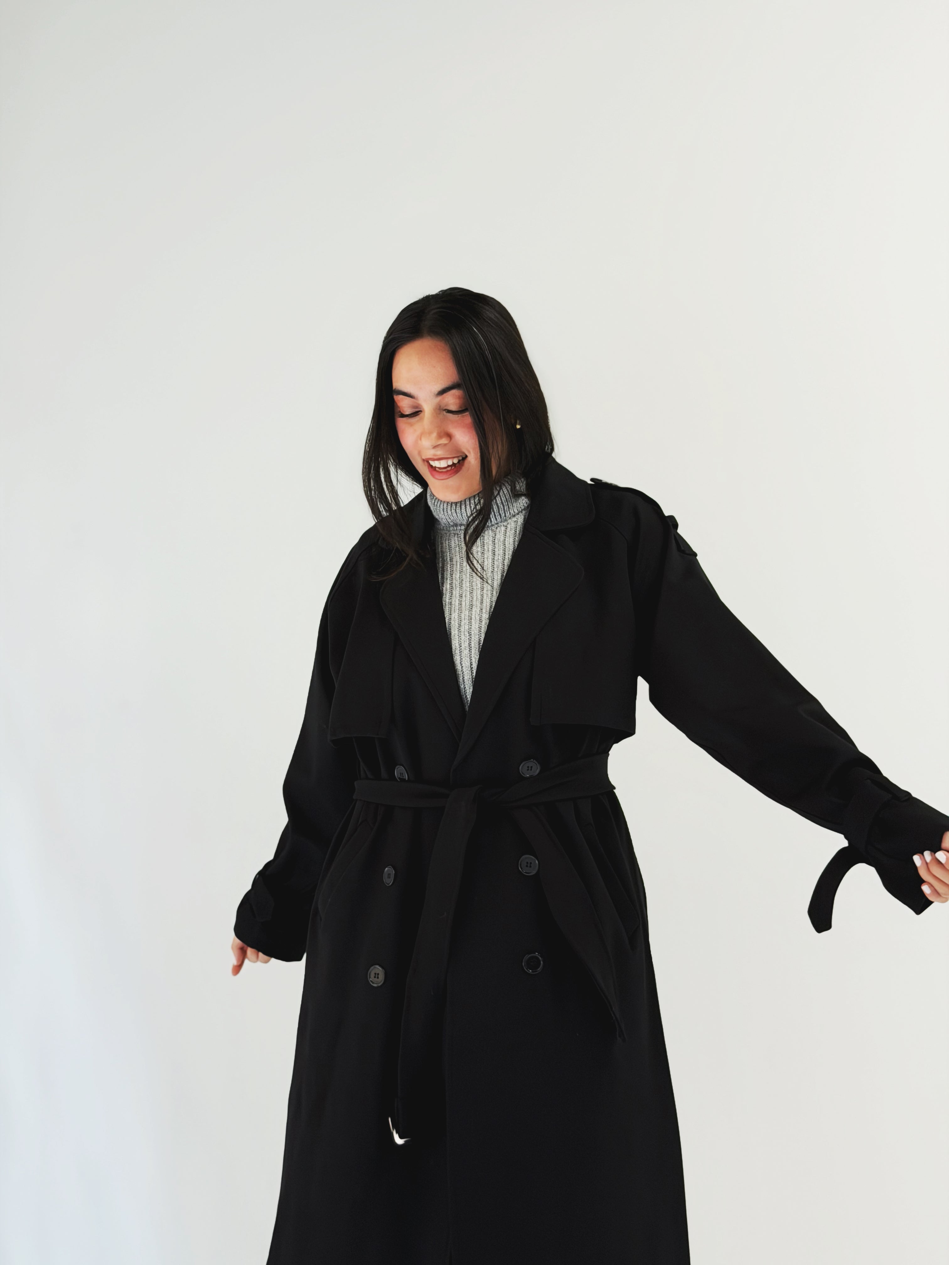 Blacky Trench Coat - AB ESSENTIALS