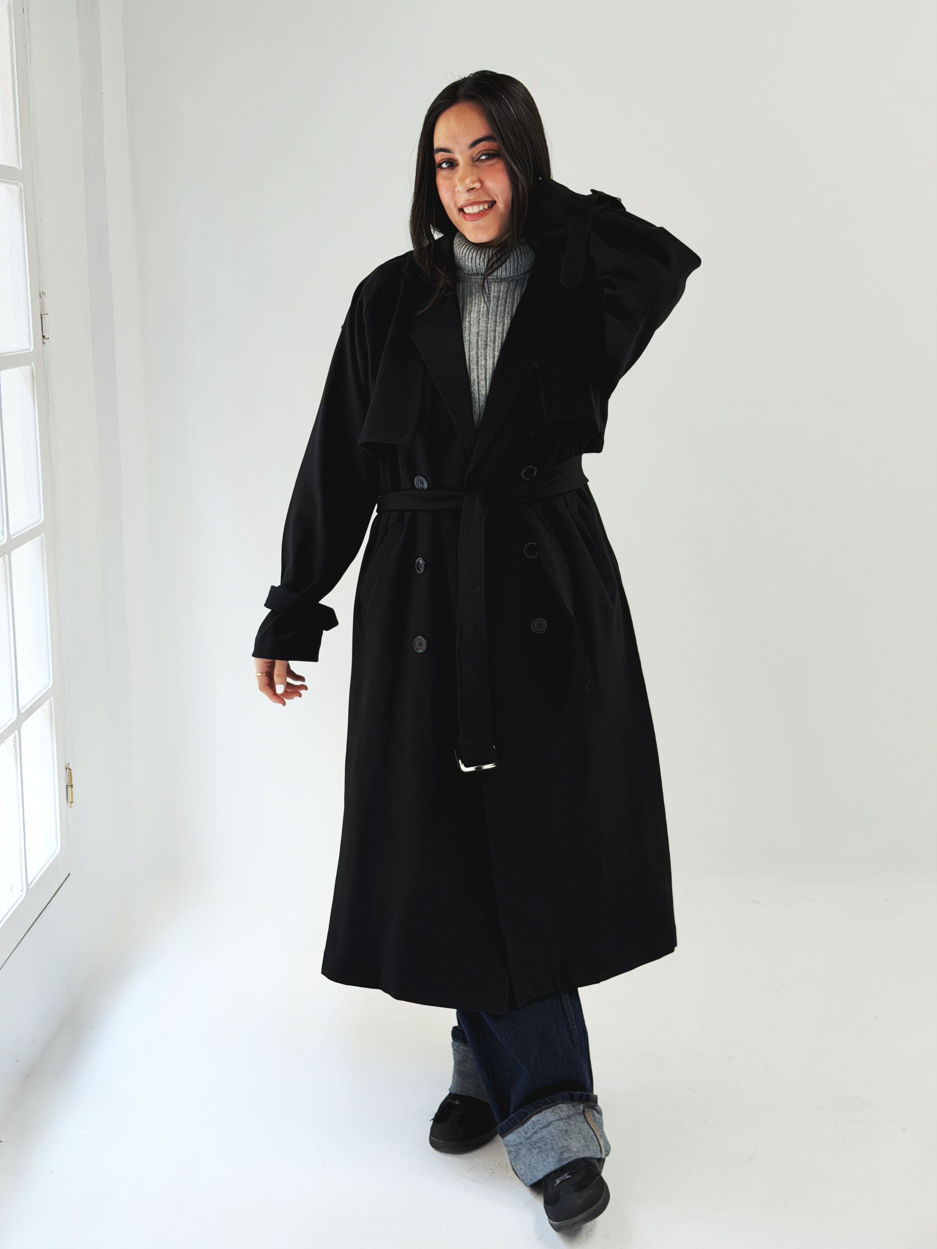 Blacky Trench Coat - AB ESSENTIALS