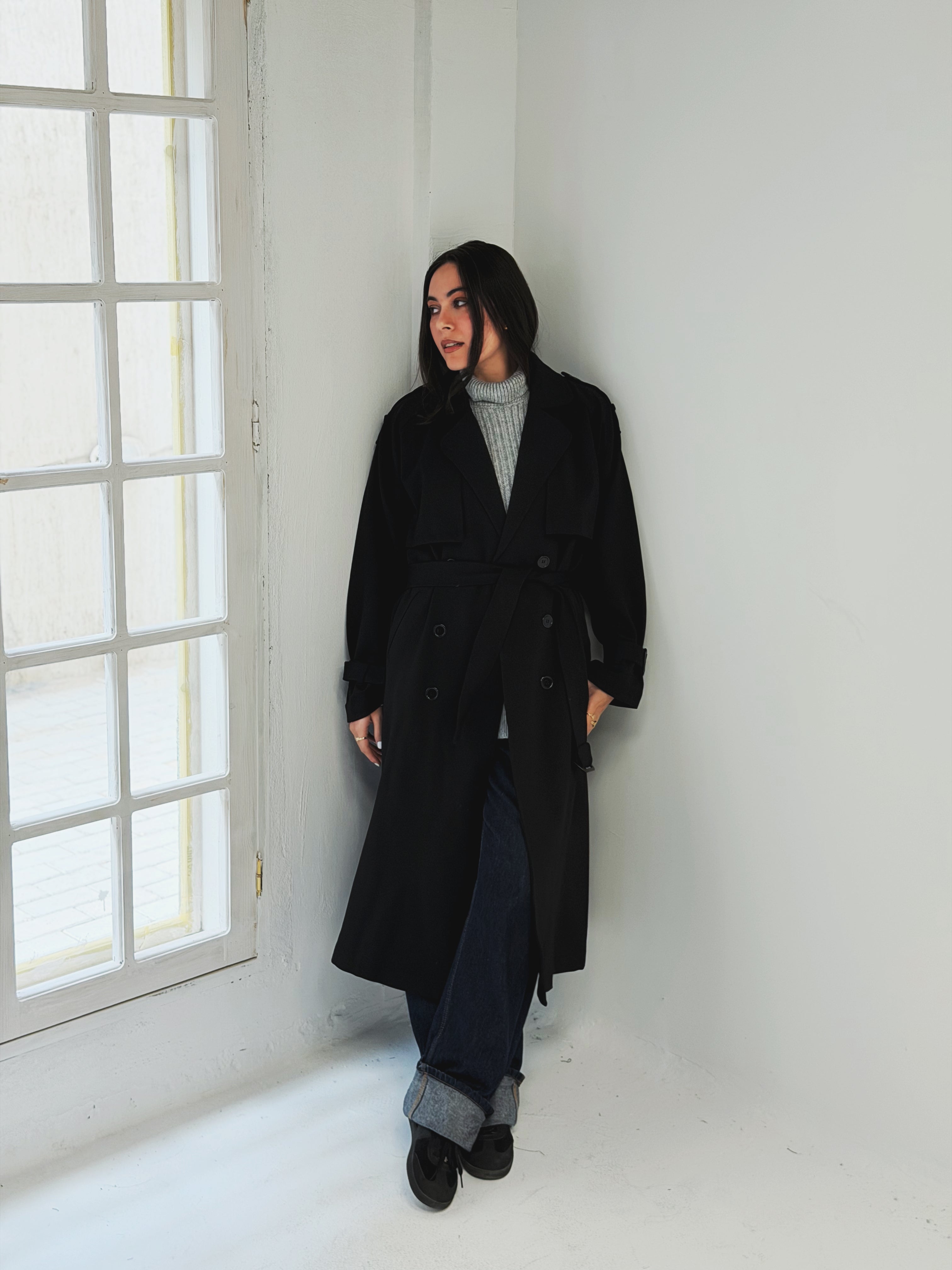 Blacky Trench Coat - AB ESSENTIALS