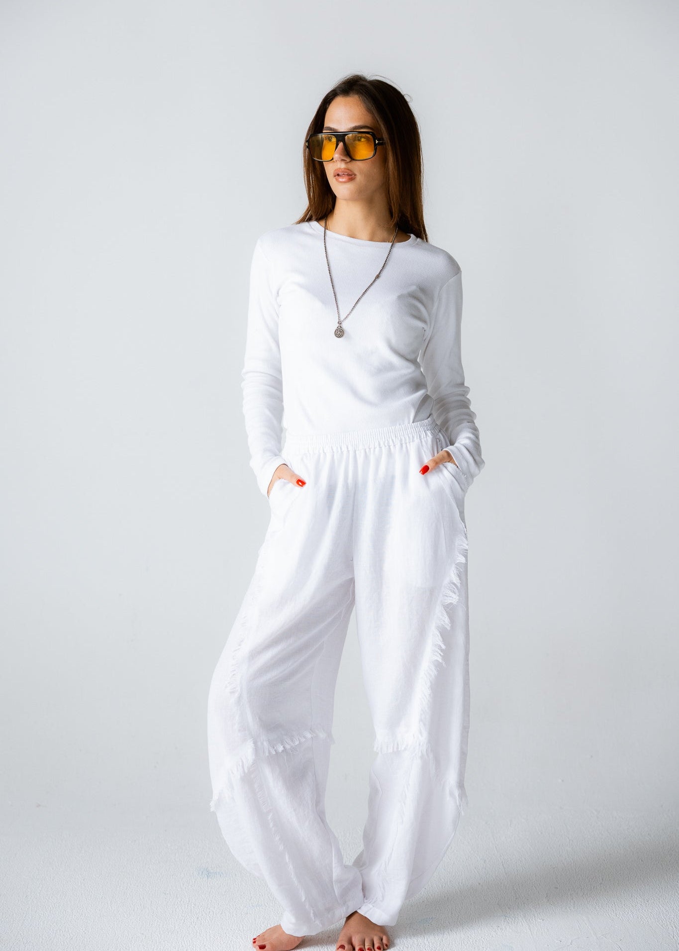 Blush Girl Pants White - AB ESSENTIALS