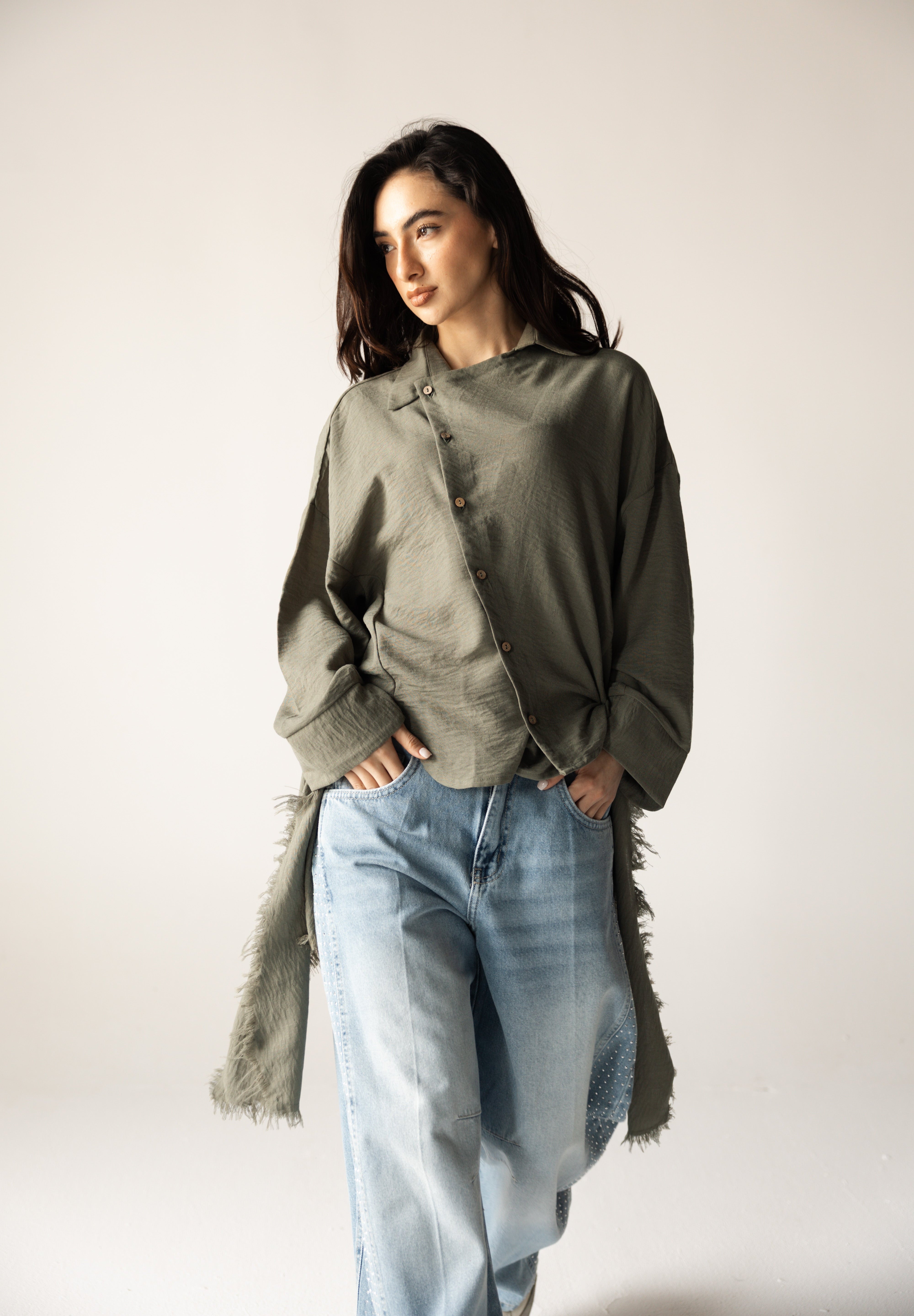 Blush Girl Shirt Olive - AB ESSENTIALS