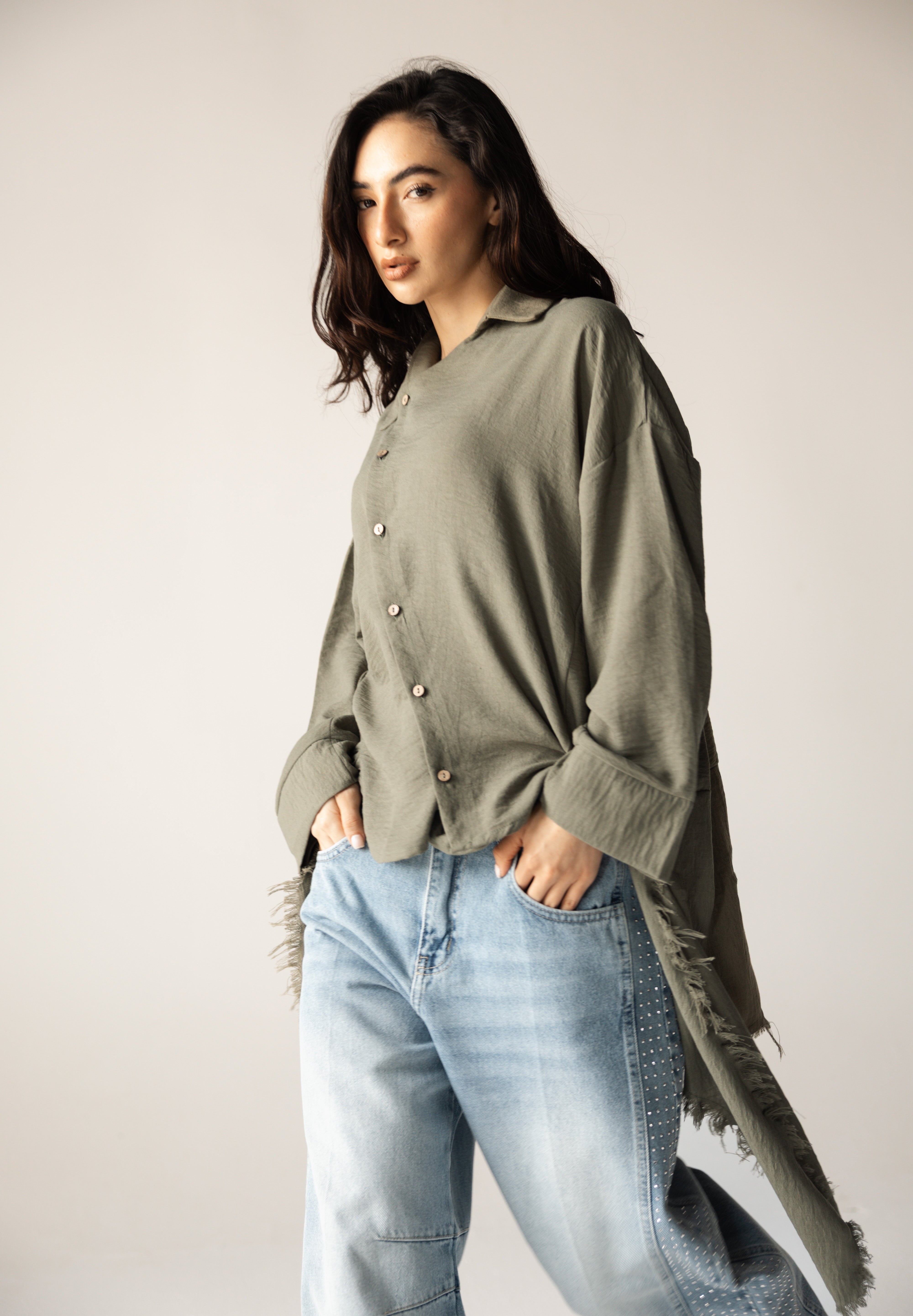 Blush Girl Shirt Olive - AB ESSENTIALS