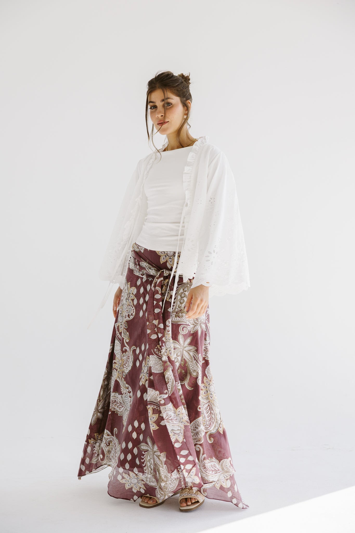 Boho Skirt Burgundy - AB ESSENTIALS
