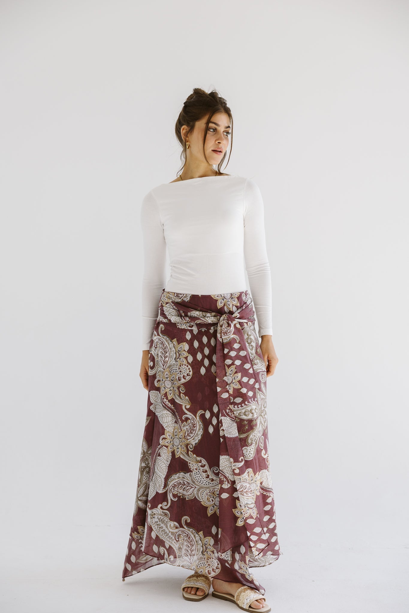 Boho Skirt Burgundy - AB ESSENTIALS