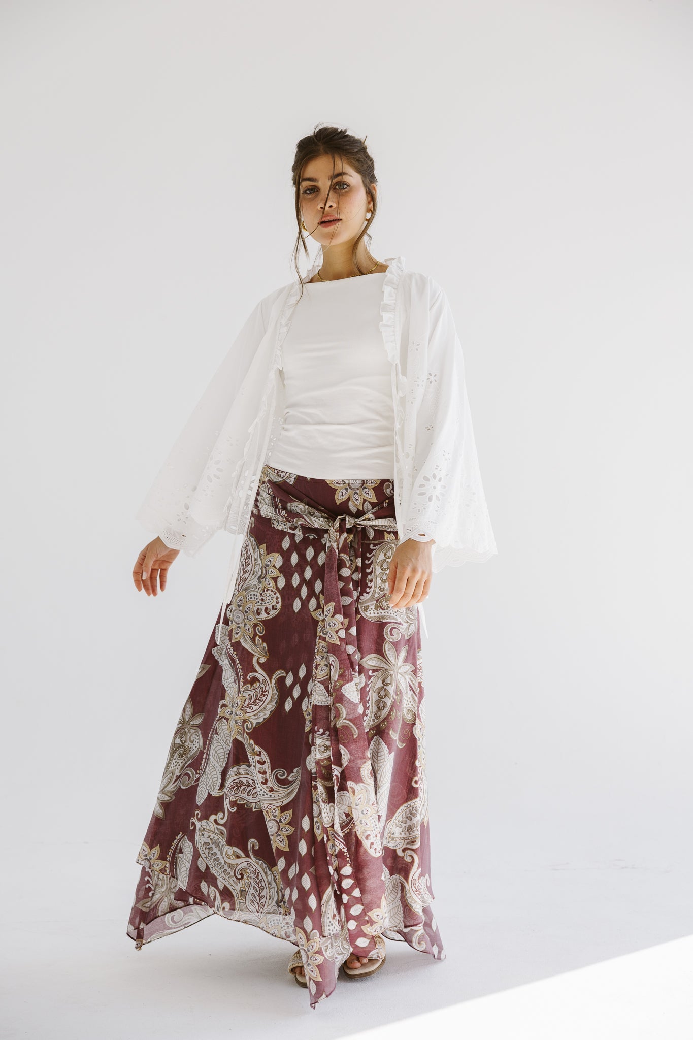 Boho Skirt Burgundy - AB ESSENTIALS