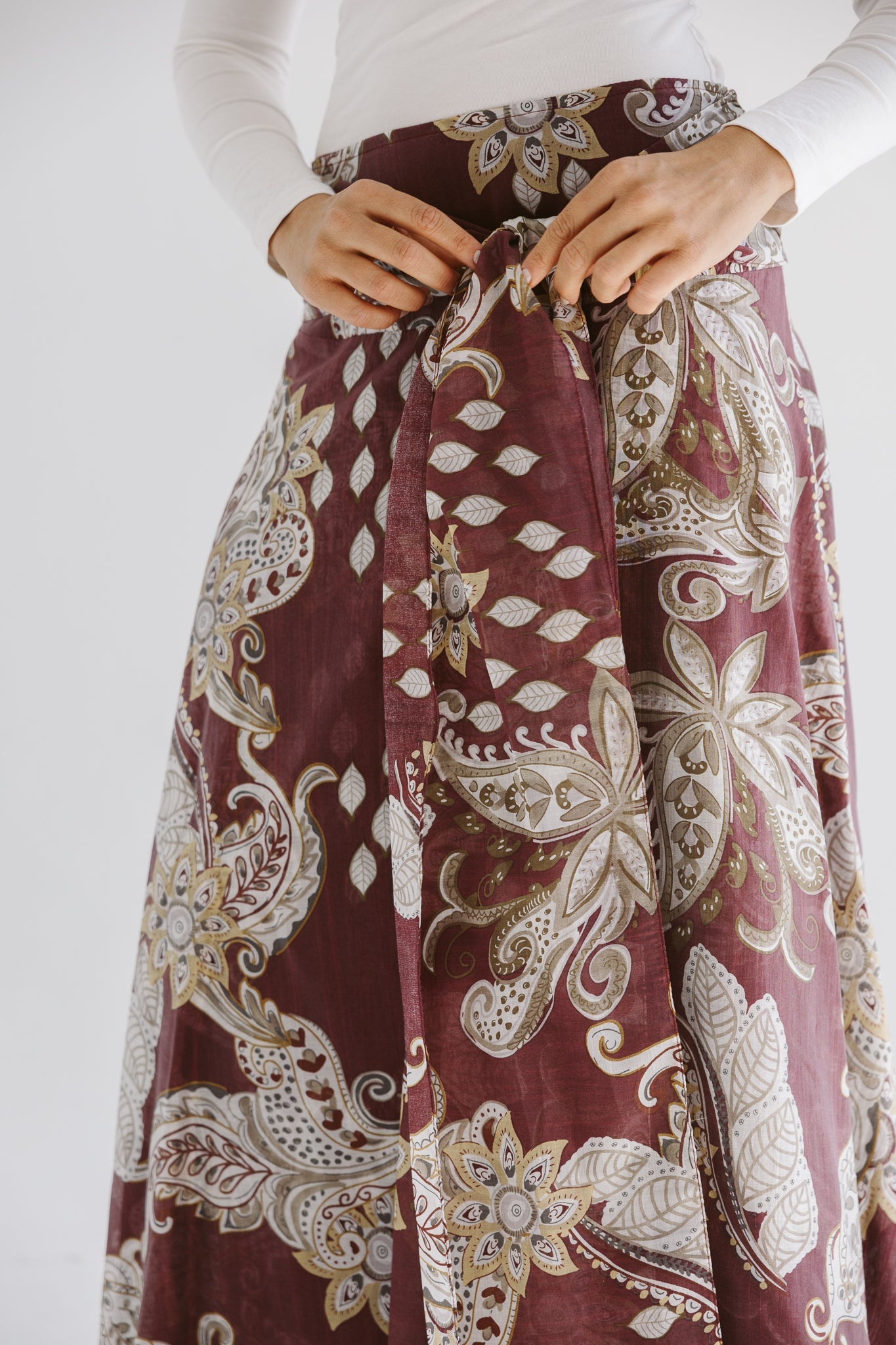 Boho Skirt Burgundy - AB ESSENTIALS
