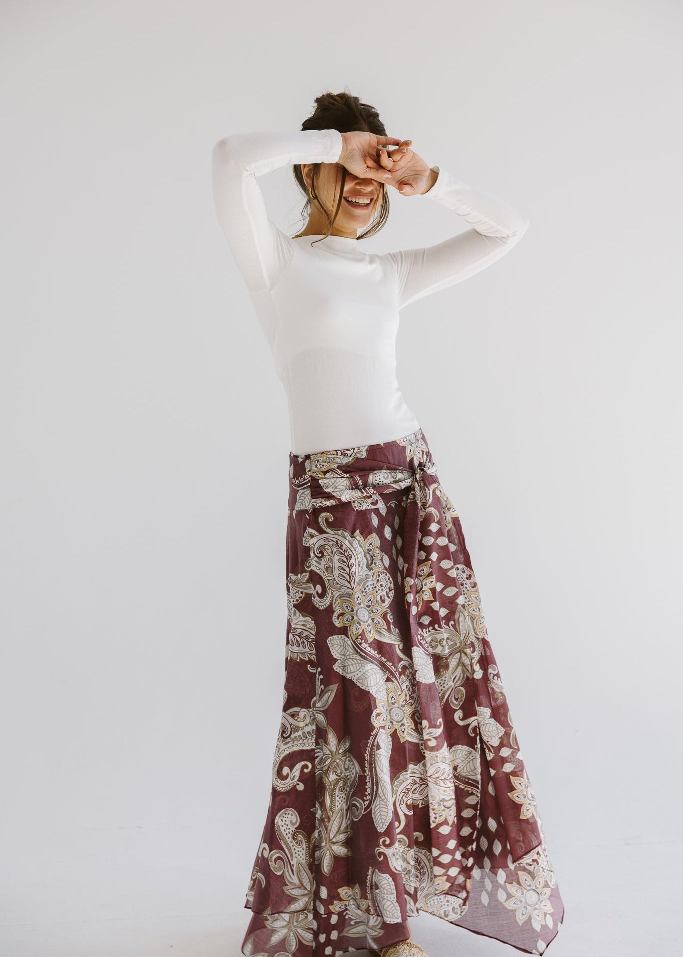 Boho Skirt Burgundy - AB ESSENTIALS