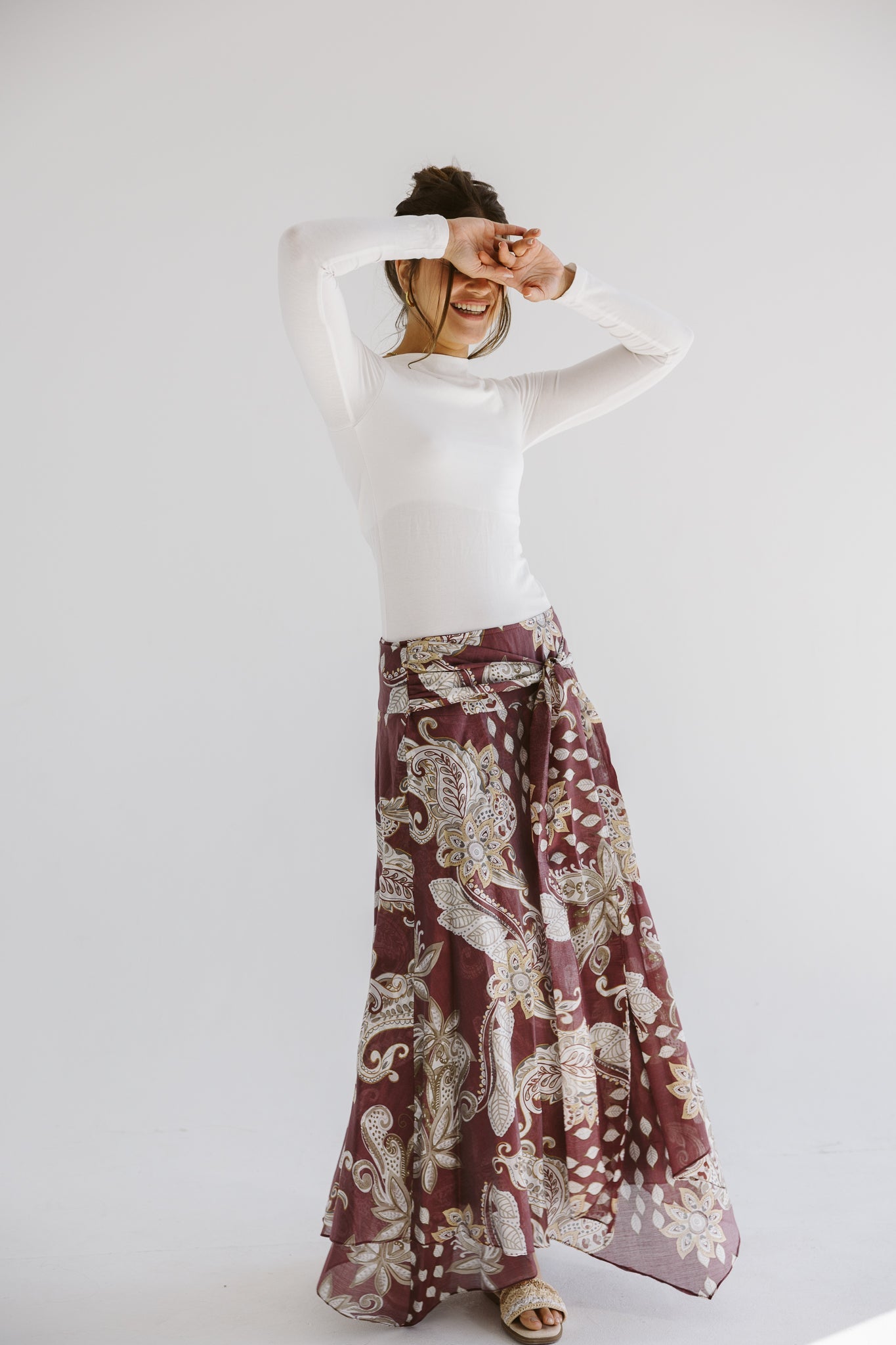 Boho Skirt Burgundy - AB ESSENTIALS