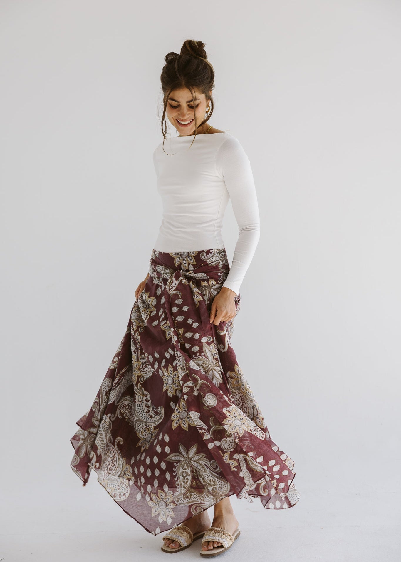 Boho Skirt Burgundy - AB ESSENTIALS