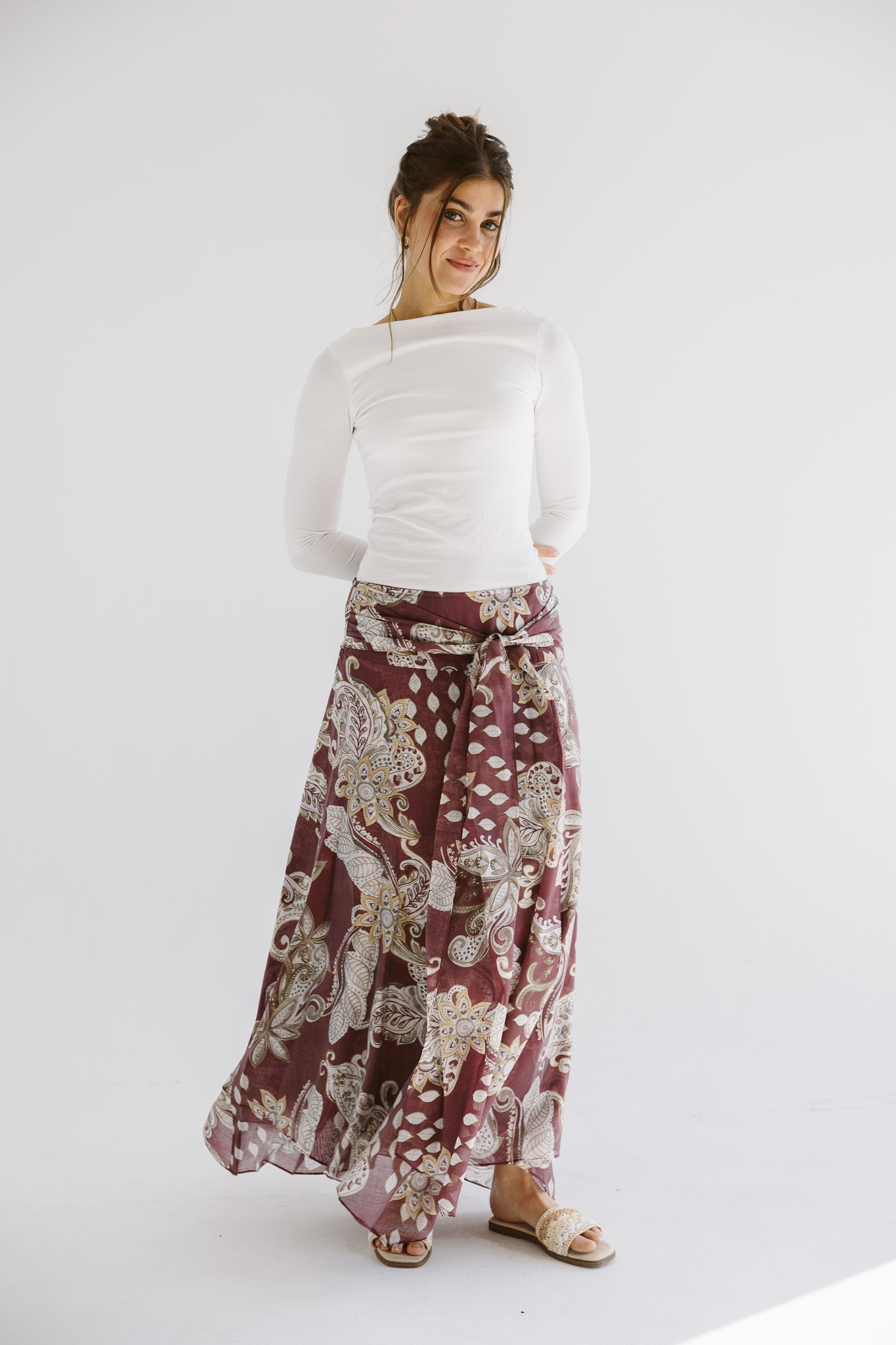 Boho Skirt Burgundy - AB ESSENTIALS