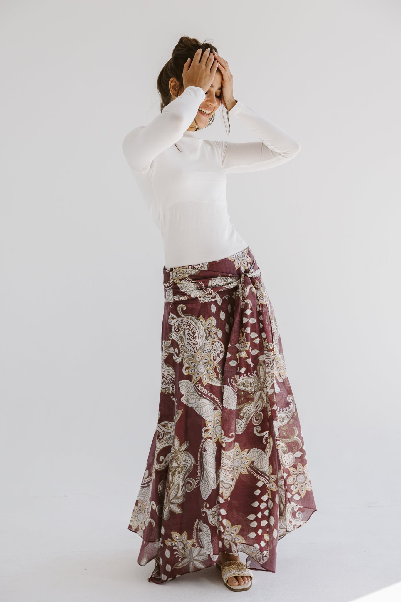 Boho Skirt Burgundy - AB ESSENTIALS