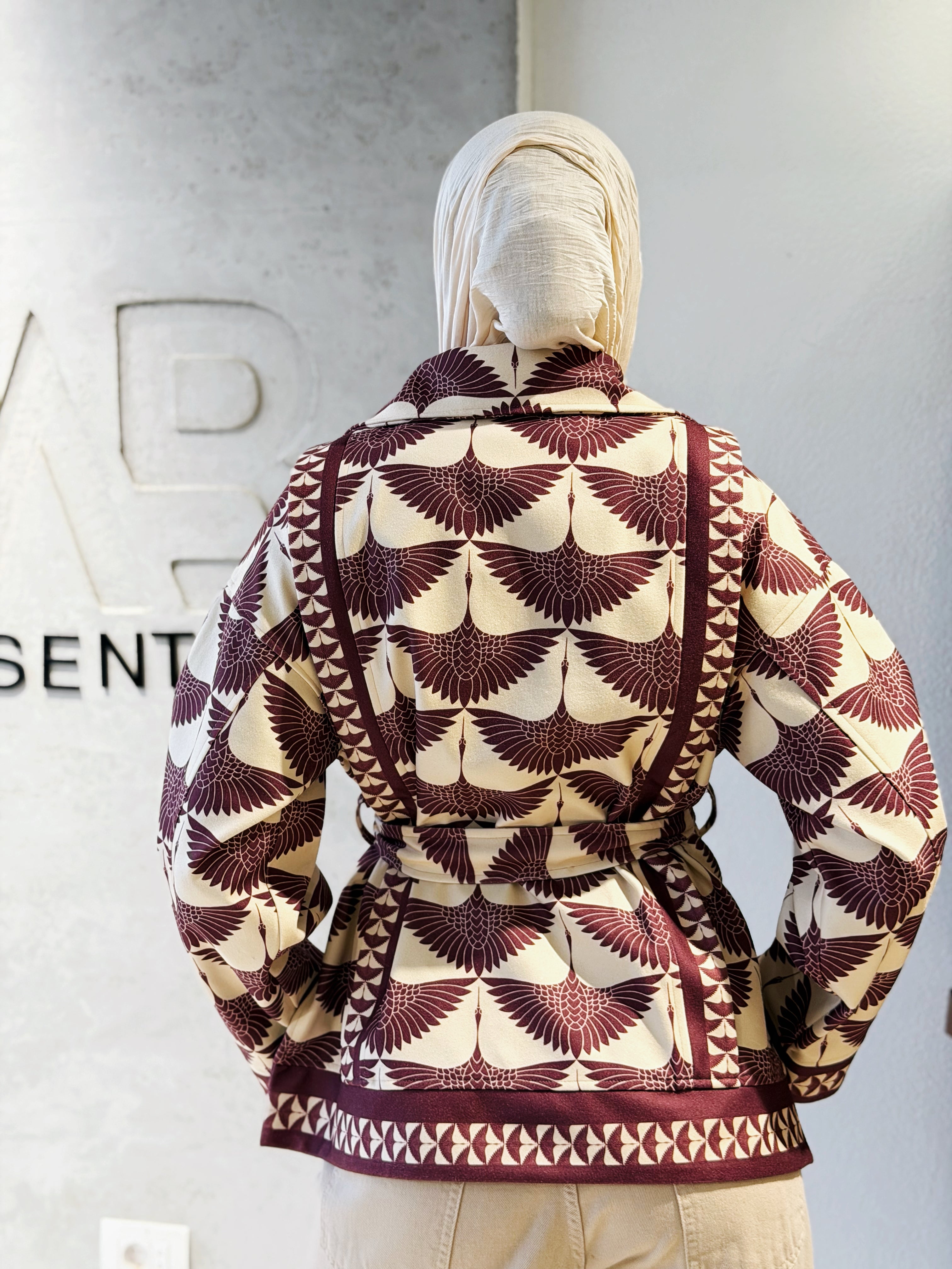 Burgundy Swan Jacket - AB ESSENTIALS