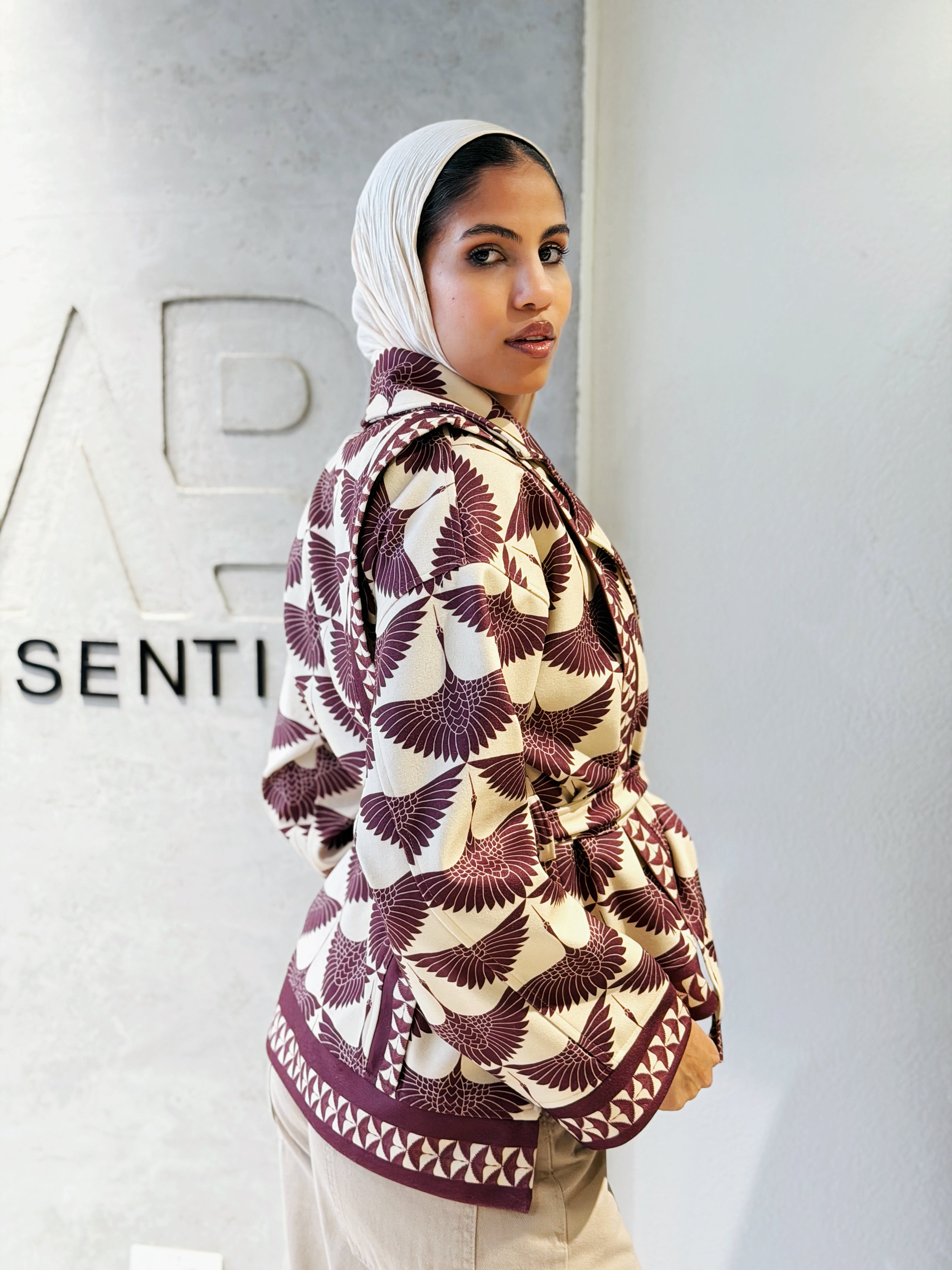 Burgundy Swan Jacket - AB ESSENTIALS