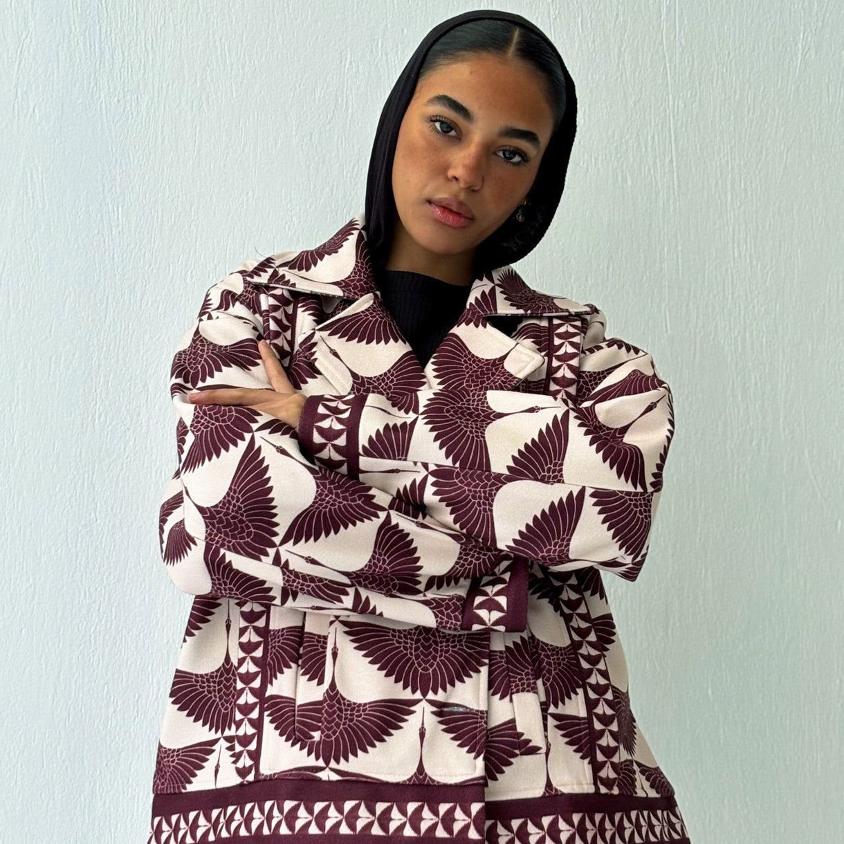 Burgundy Swan Jacket - AB ESSENTIALS