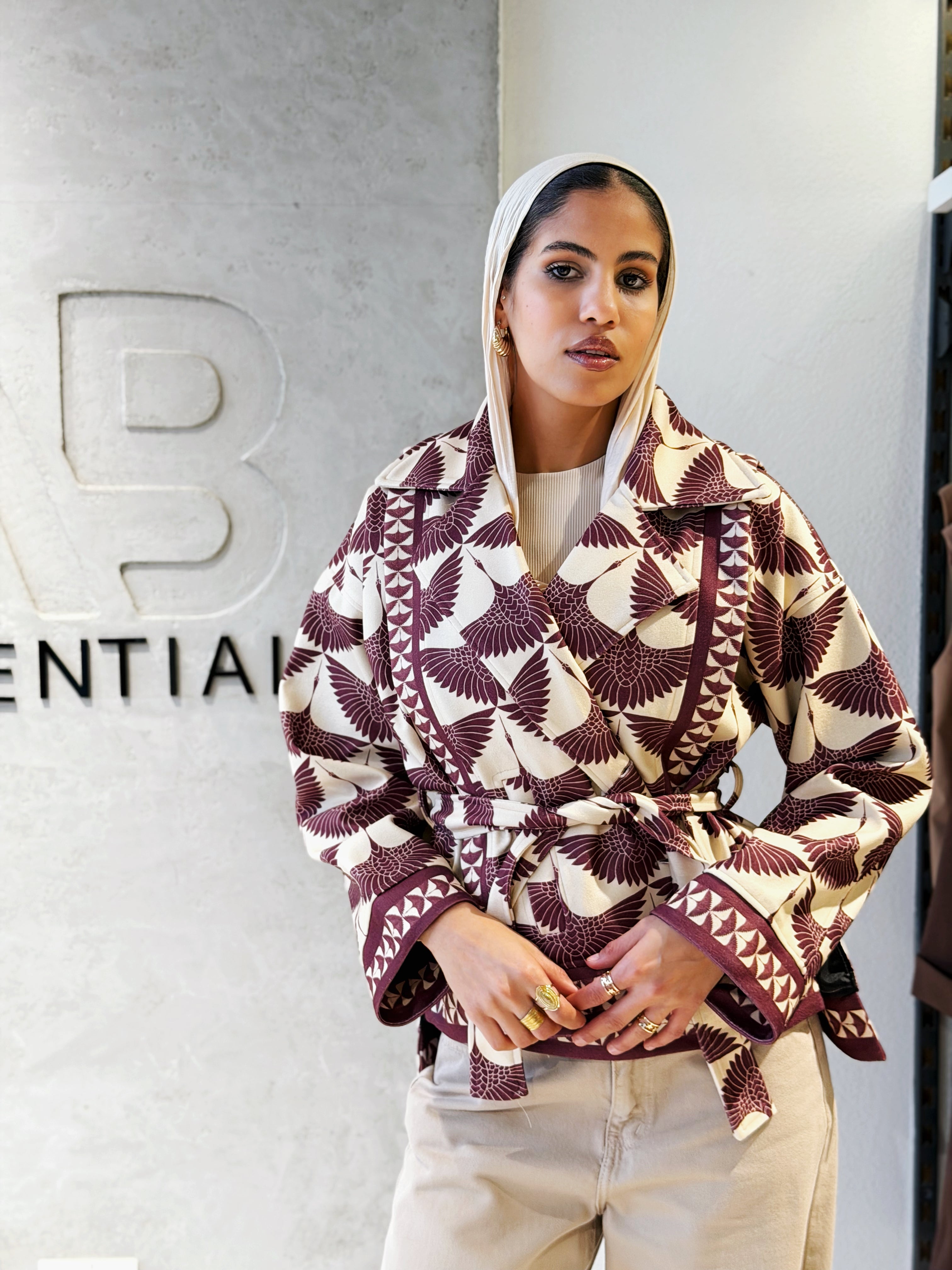 Burgundy Swan Jacket - AB ESSENTIALS