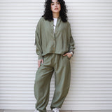 Capsule Linen Set Olive - AB ESSENTIALS