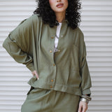 Capsule Linen Set Olive - AB ESSENTIALS