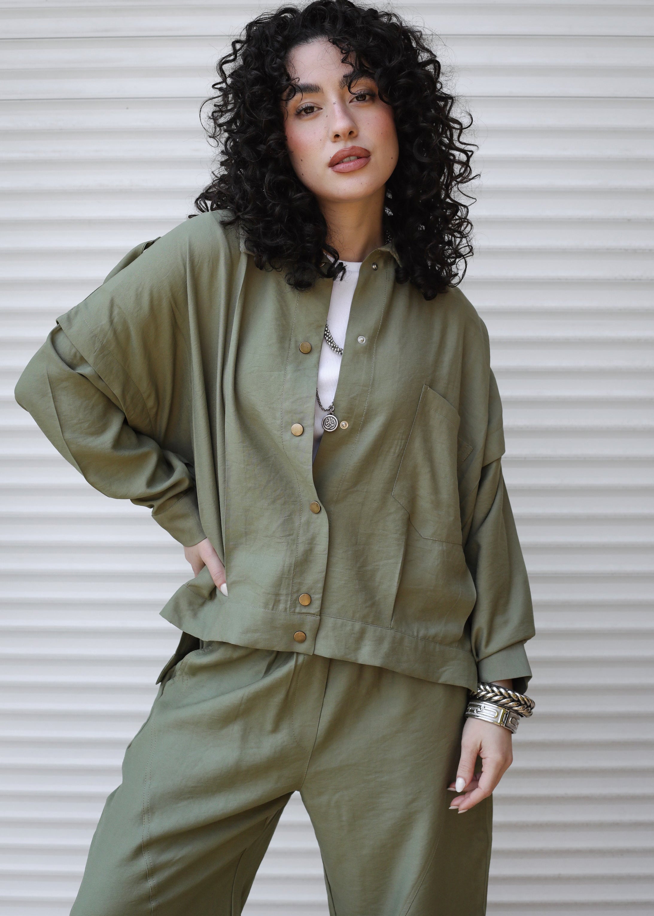 Capsule Linen Set Olive - AB ESSENTIALS
