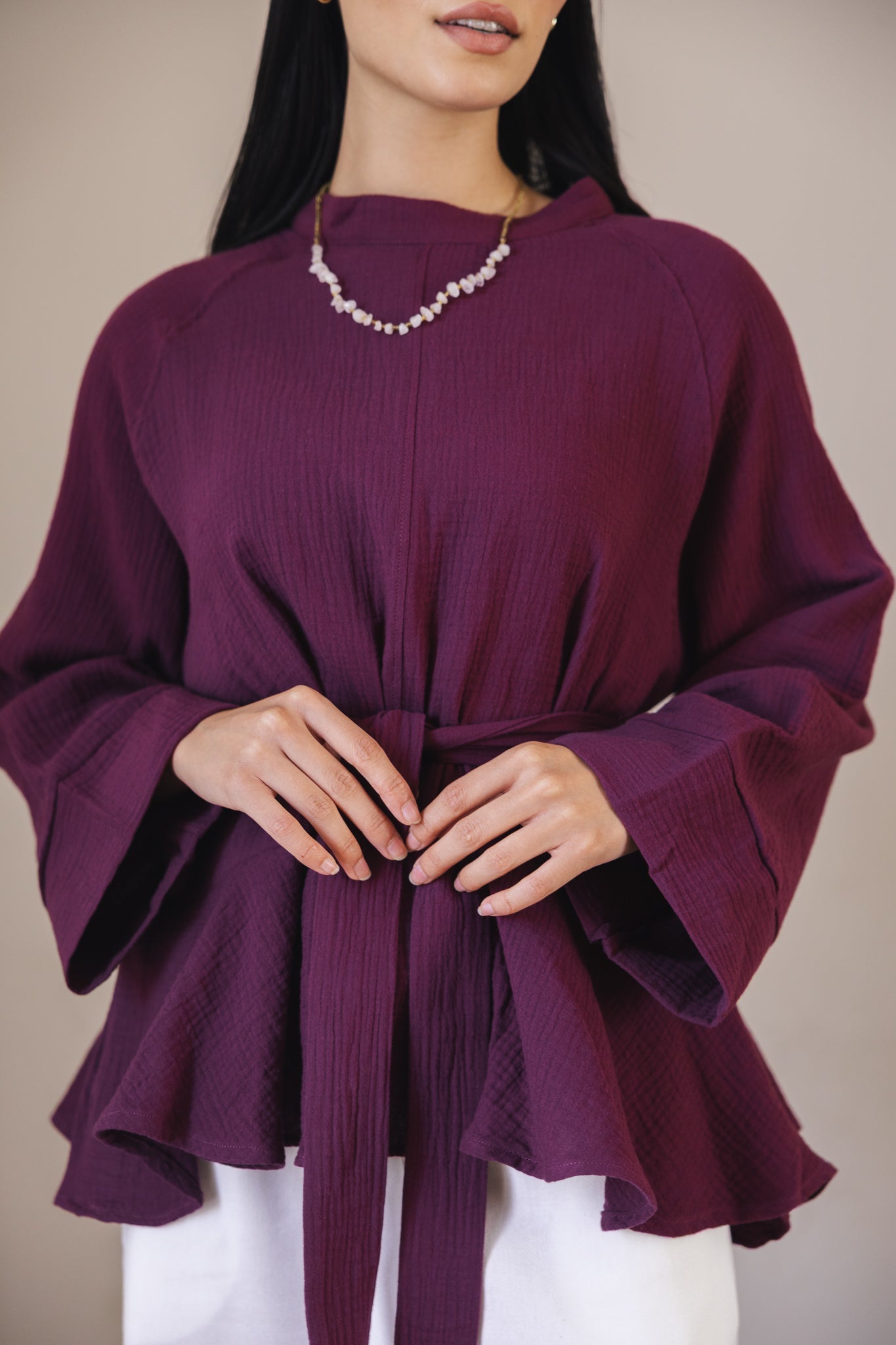 Charm Top Burgundy - AB ESSENTIALS