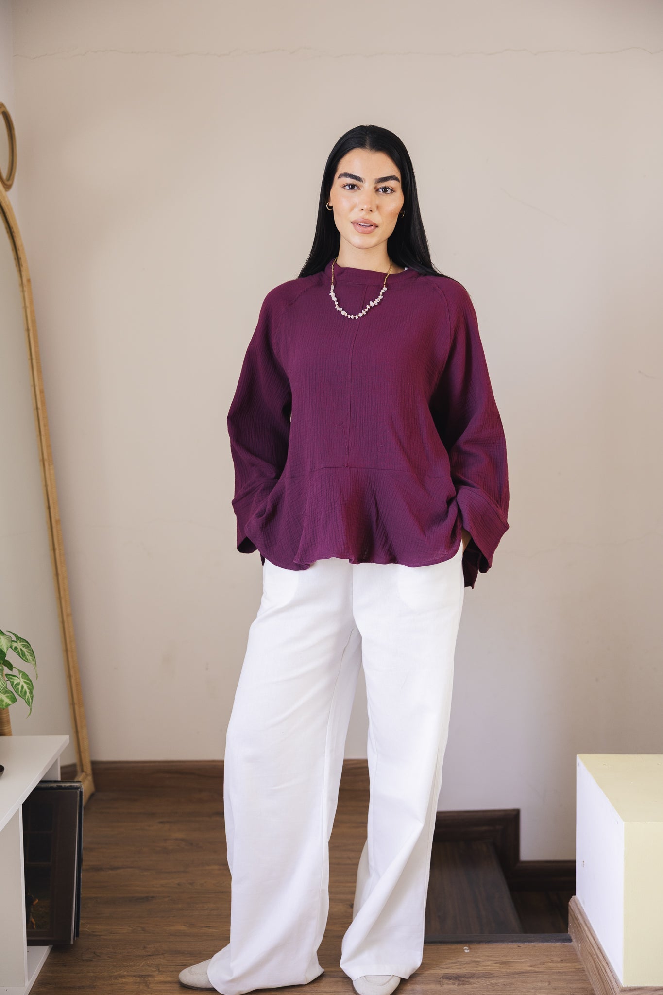 Charm Top Burgundy - AB ESSENTIALS
