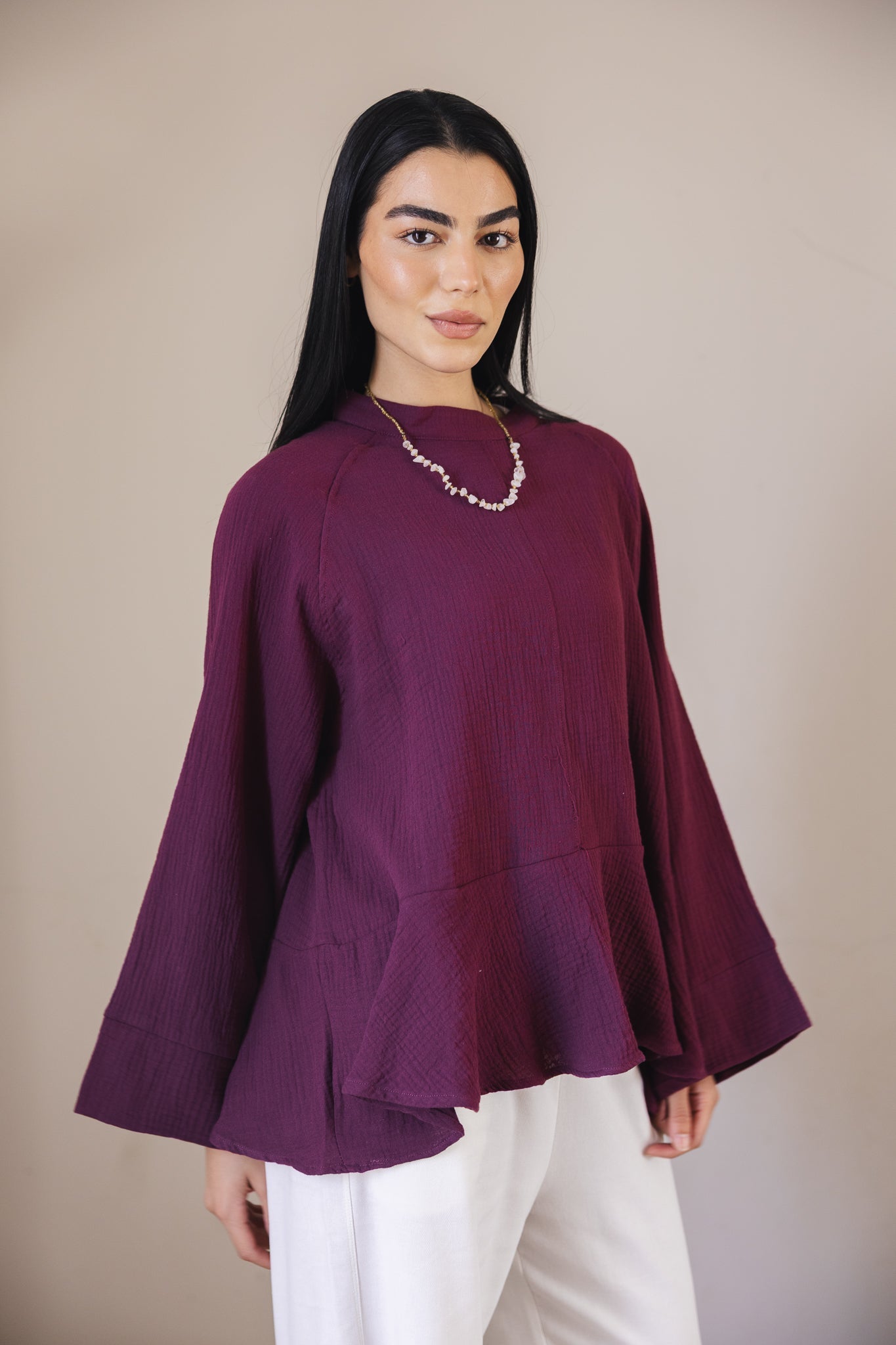 Charm Top Burgundy - AB ESSENTIALS