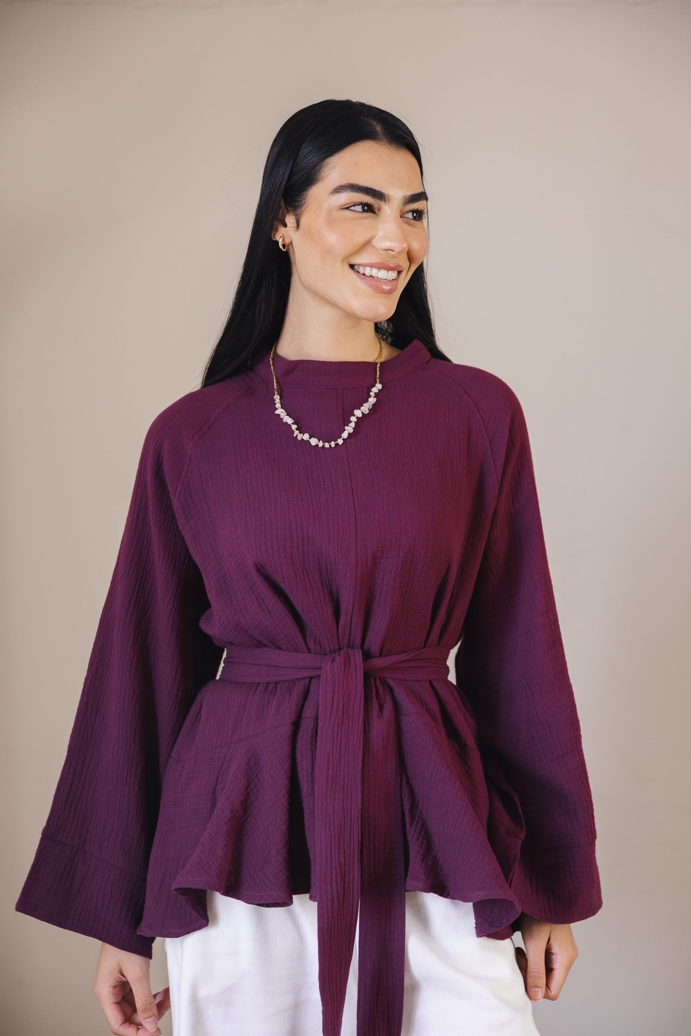 Charm Top Burgundy - AB ESSENTIALS