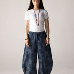 Checked Ballon Denim Pants - AB ESSENTIALS