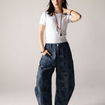 Checked Ballon Denim Pants - AB ESSENTIALS