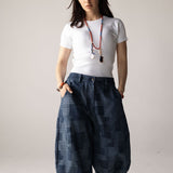 Checked Ballon Denim Pants - AB ESSENTIALS