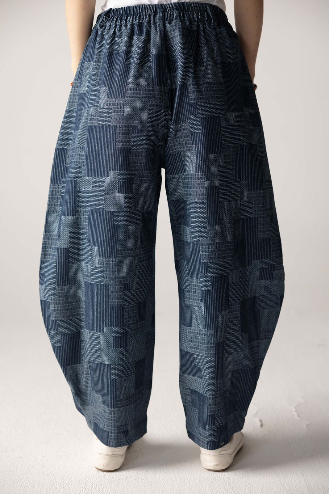Checked Ballon Denim Pants - AB ESSENTIALS