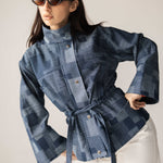 Checked Denim Jacket - AB ESSENTIALS