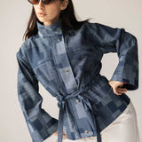 Checked Denim Jacket - AB ESSENTIALS