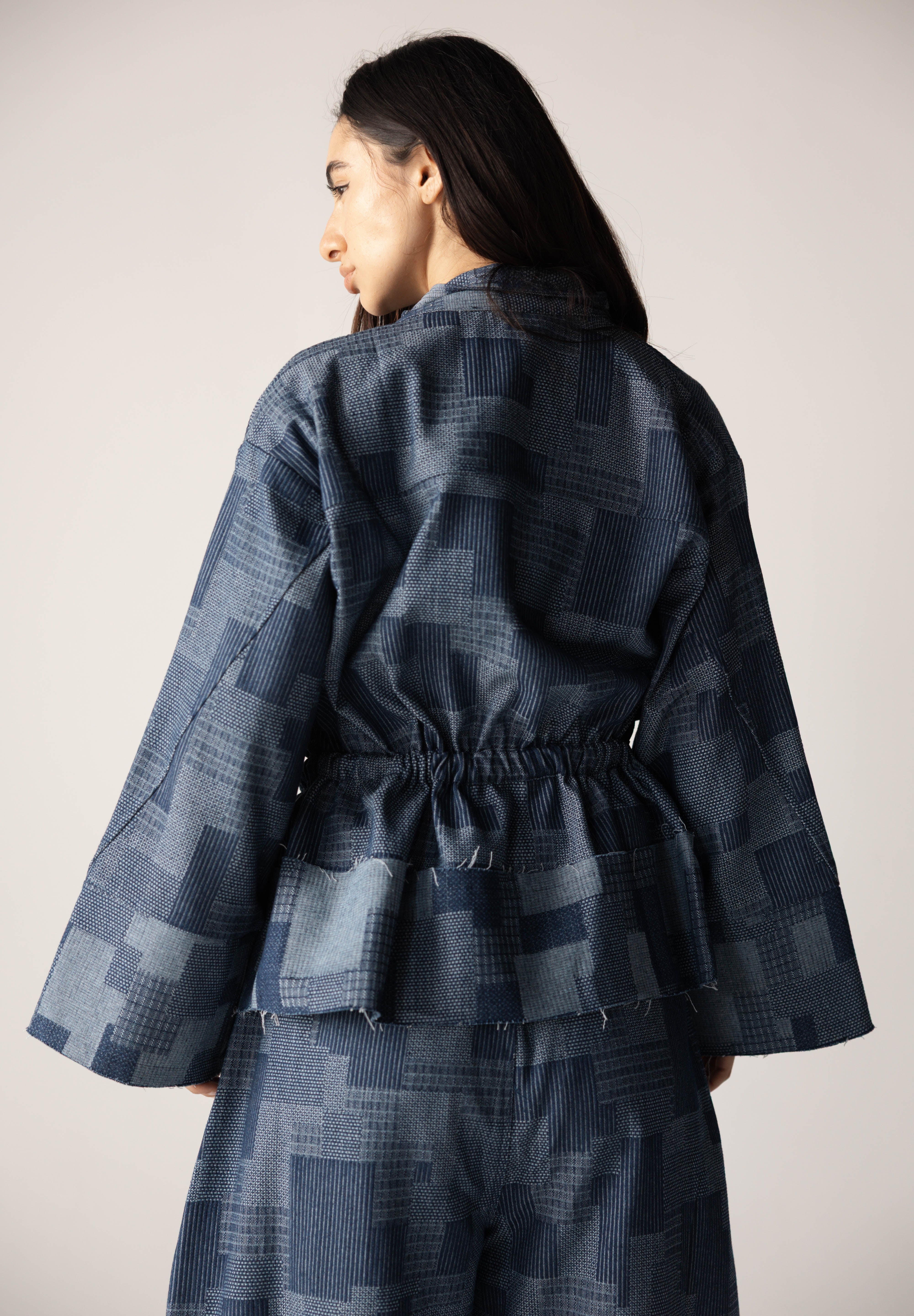 Checked Denim Jacket - AB ESSENTIALS